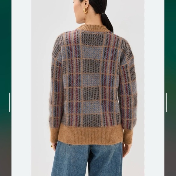 VERONICA BEARD Bristol jacquard-knit mohair-blend sweater in Russet Multi Size S - Picture 4 of 13